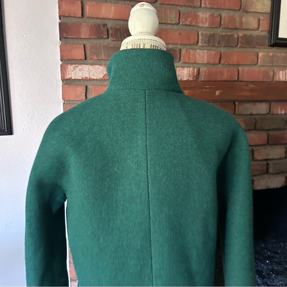 J. Crew Cocoon Coat in Italian Stadium-Cloth Wool Blend Forest Green Sz 2 TALL - Picture 11 of 14
